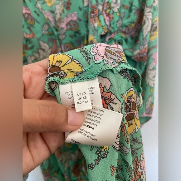 Free People Earthfolk green combo spring floral boho maxi dress - Picture 9 of 12